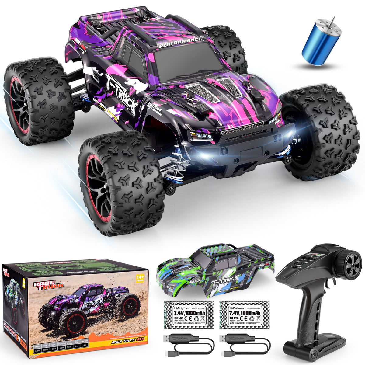 HAIBOXING 1/18 Scale Brushless Fast RC Cars 18859A, 4WD Off-Road Remot ...