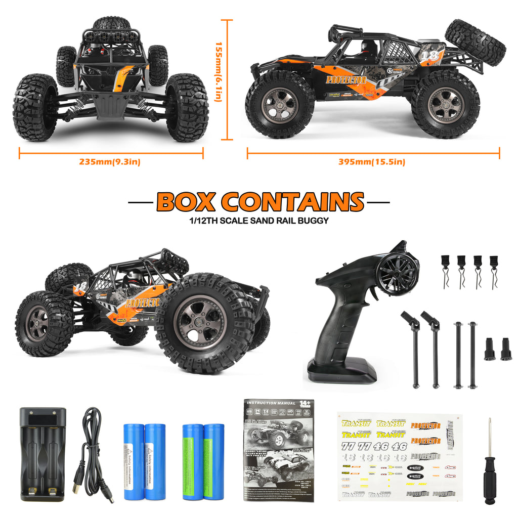 Remote Control Car,1:12 Scale 4x4 RC Cars Protector 38+ kmh High