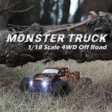 1:18 Scale RC Monster Truck 18859E 36km/h Speed 4X4 Off Road Remote Control Truck,Waterproof Electric Powered RC Cars All Terrain Toys Vehicles with 2 Batteries,Excellent Xmas Gifts for kid and Adults